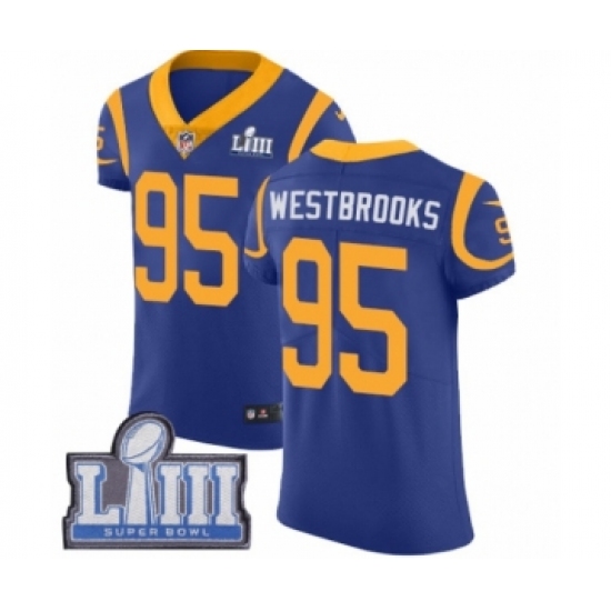 Men's Nike Los Angeles Rams 95 Ethan Westbrooks Royal Blue Alternate Vapor Untouchable Elite Player Super Bowl LIII Bound NFL Jersey