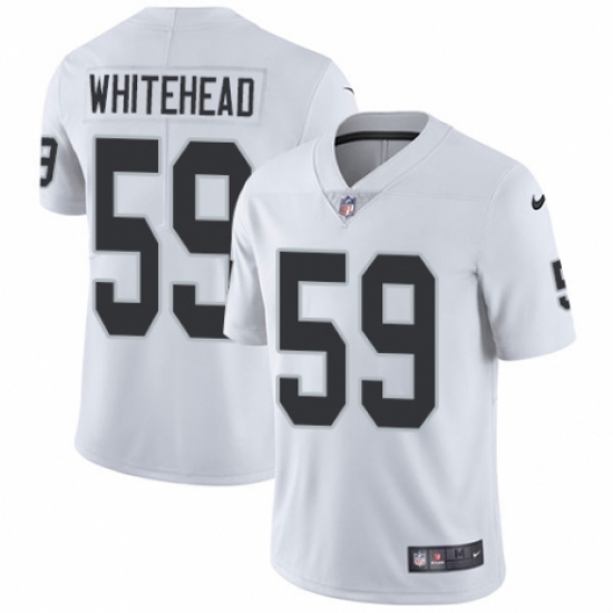 Men's Nike Oakland Raiders 59 Tahir Whitehead White Vapor Untouchable Limited Player NFL Jersey