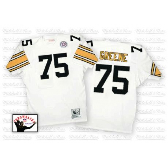 Mitchell And Ness Pittsburgh Steelers 75 Joe Greene White Authentic Throwback NFL Jersey