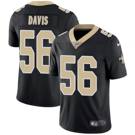Men's Nike New Orleans Saints 56 DeMario Davis Black Team Color Vapor Untouchable Limited Player NFL Jersey