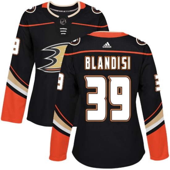 Women's Adidas Anaheim Ducks 39 Joseph Blandisi Authentic Black Home NHL Jersey