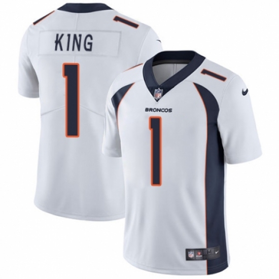 Youth Nike Denver Broncos 1 Marquette King White Vapor Untouchable Limited Player NFL Jersey