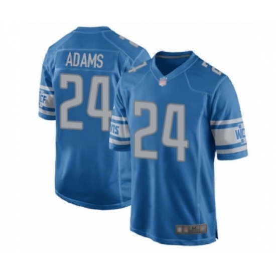 Men's Detroit Lions 24 Andrew Adams Game Blue Team Color Football Jersey