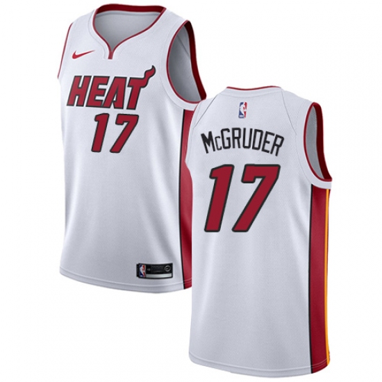 Women's Nike Miami Heat 17 Rodney McGruder Swingman White NBA Jersey - Association Edition