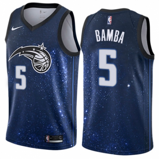 Men's Nike Orlando Magic 5 Mohamed Bamba Swingman Blue NBA Jersey - City Edition