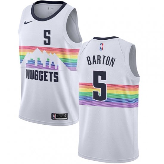 Youth Nike Denver Nuggets 5 Will Barton Swingman White NBA Jersey - City Edition