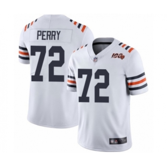 Men's Chicago Bears 72 William Perry White 100th Season Limited Football Jersey