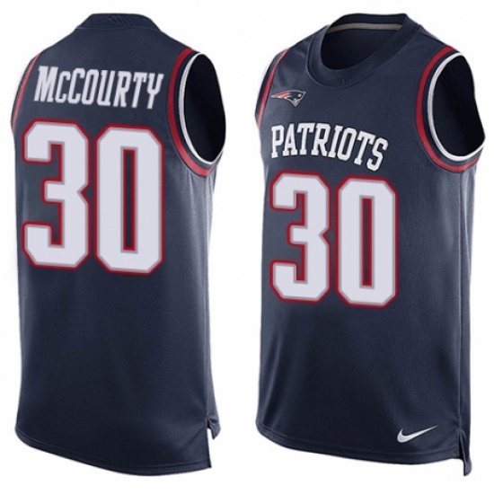 Men's Nike New England Patriots 30 Jason McCourty Limited Navy Blue Player Name & Number Tank Top NFL Jersey