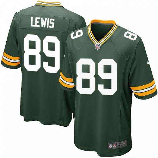 Men's Nike Green Bay Packers 89 Marcedes Lewis Game Green Team Color NFL Jersey