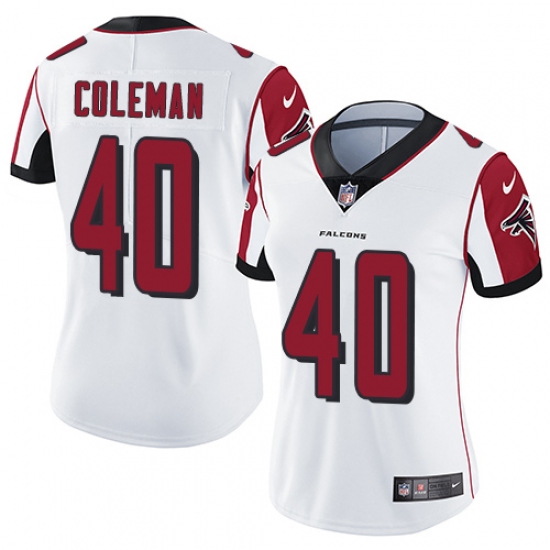 Women's Nike Atlanta Falcons 40 Derrick Coleman White Vapor Untouchable Limited Player NFL Jersey