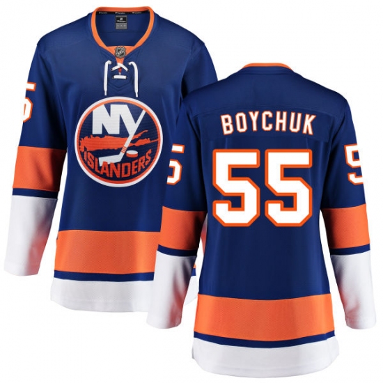 Women's New York Islanders 55 Johnny Boychuk Fanatics Branded Royal Blue Home Breakaway NHL Jersey