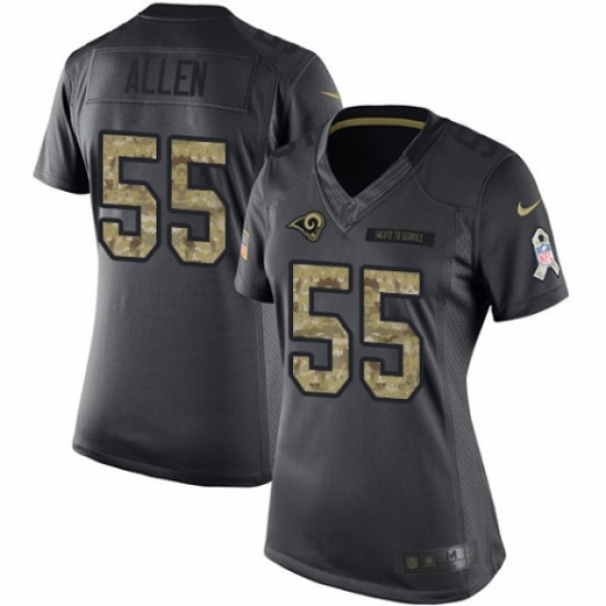 Women's Nike Los Angeles Rams 55 Brian Allen Limited Black 2016 Salute to Service NFL Jersey