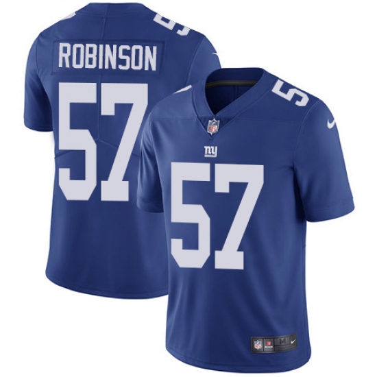 Men's Nike New York Giants 57 Keenan Robinson Royal Blue Team Color Vapor Untouchable Limited Player NFL Jersey