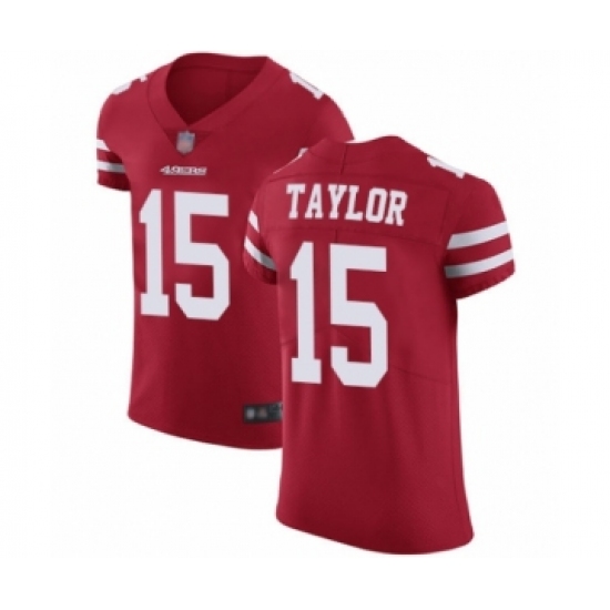 Men's San Francisco 49ers 15 Trent Taylor Red Team Color Vapor Untouchable Elite Player Football Jersey