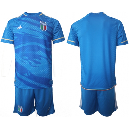 Men's Italy Blank Blue 2023-24 Home Soccer Jersey