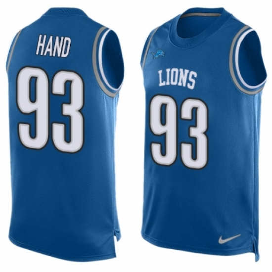 Men's Nike Detroit Lions 93 Da'Shawn Hand Limited Blue Player Name & Number Tank Top NFL Jersey