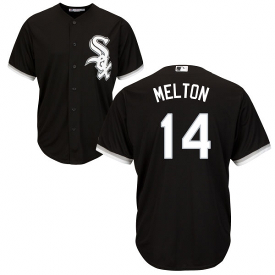 Men's Majestic Chicago White Sox 14 Bill Melton Replica Black Alternate Home Cool Base MLB Jersey