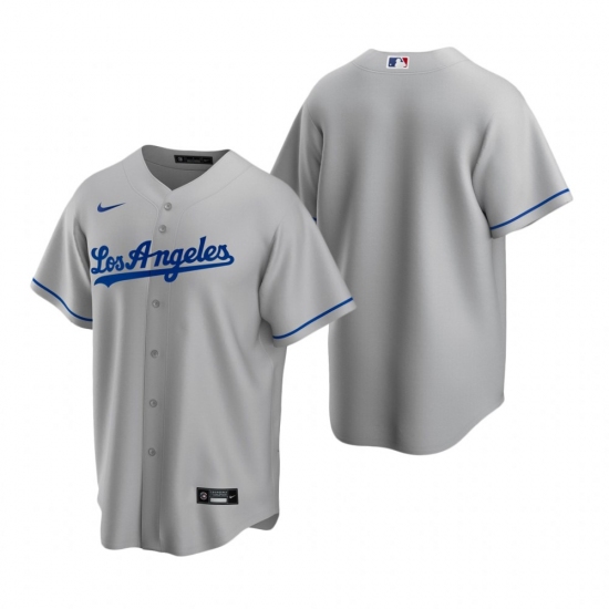 Men's Nike Los Angeles Dodgers Blank Gray Road Stitched Baseball Jersey