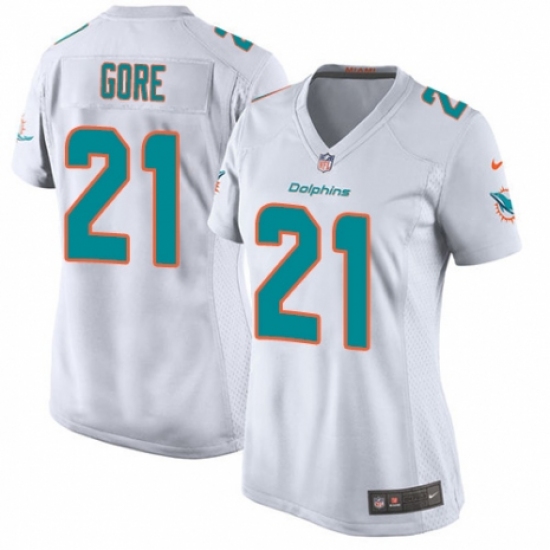 Women's Nike Miami Dolphins 21 Frank Gore Game White NFL Jersey