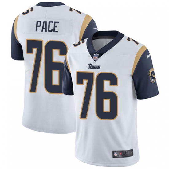 Men's Nike Los Angeles Rams 76 Orlando Pace White Vapor Untouchable Limited Player NFL Jersey