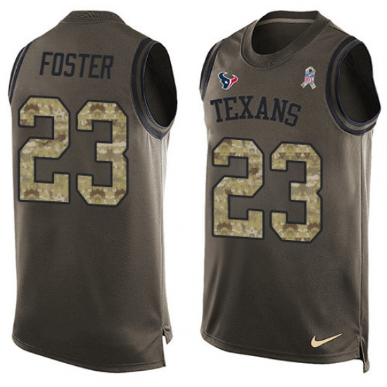 Men's Nike Houston Texans 23 Arian Foster Limited Green Salute to Service Tank Top NFL Jersey