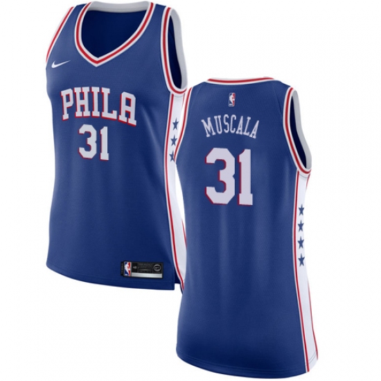 Women's Nike Philadelphia 76ers 31 Mike Muscala Swingman Blue NBA Jersey - Icon Edition