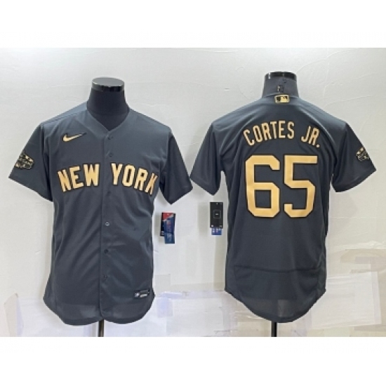 Men's New York Yankees 65 Nestor Cortes Jr Grey 2022 All Star Stitched Flex Base Nike Jersey