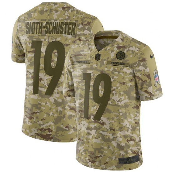 Men's Nike Pittsburgh Steelers 19 JuJu Smith-Schuster Limited Camo 2018 Salute to Service NFL Jersey