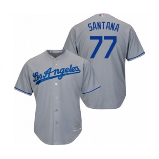 Youth Los Angeles Dodgers 77 Dennis Santana Authentic Grey Road Cool Base Baseball Player Jersey