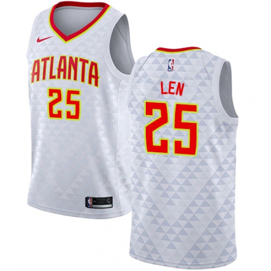 Men's Nike Atlanta Hawks 25 Alex Len Authentic White NBA Jersey - Association Edition