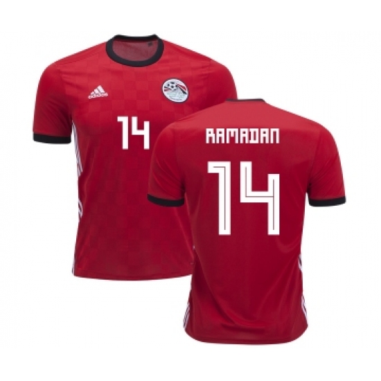 Egypt 14 Ramadan Red Home Soccer Country Jersey
