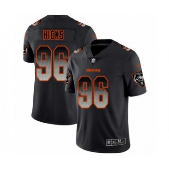 Men's Chicago Bears 96 Akiem Hicks Limited Black Smoke Fashion Football Jersey