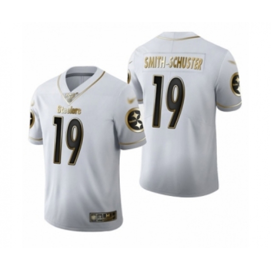 Men's Pittsburgh Steelers 19 JuJu Smith-Schuster Limited White Golden Edition Football Jersey
