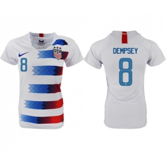 Women's USA 8 Dempsey Home Soccer Country Jersey