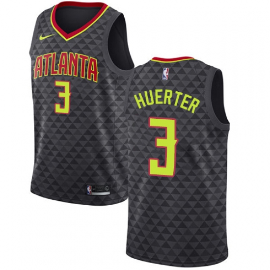 Men's Nike Atlanta Hawks 3 Kevin Huerter Swingman Black NBA Jersey - Icon Edition