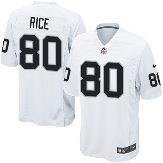 Men's Nike Oakland Raiders 80 Jerry Rice Game White NFL Jersey
