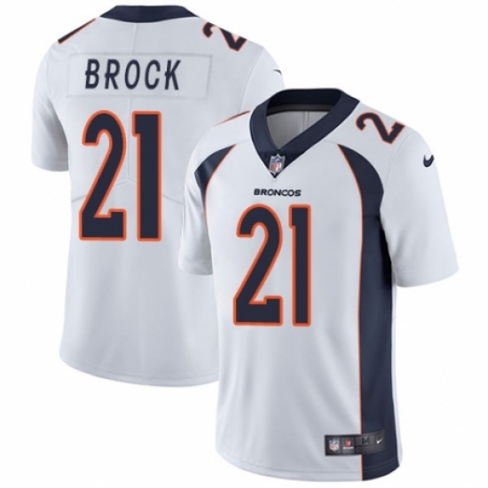Men's Nike Denver Broncos 21 Tramaine Brock White Vapor Untouchable Limited Player NFL Jersey