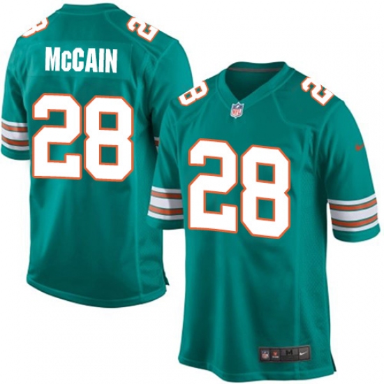 Men's Nike Miami Dolphins 28 Bobby McCain Game Aqua Green Alternate NFL Jersey