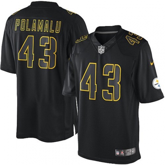 Men's Nike Pittsburgh Steelers 43 Troy Polamalu Limited Black Impact NFL Jersey