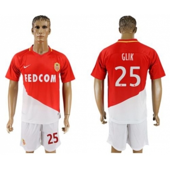 Monaco 25 Glik Home Soccer Club Jersey