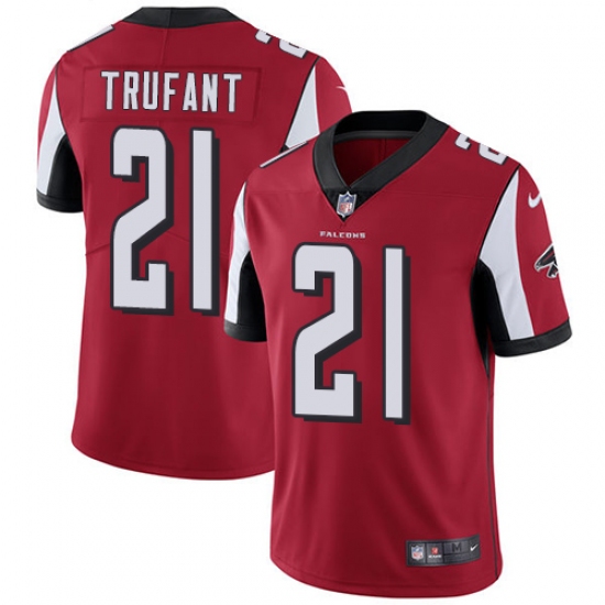 Men's Nike Atlanta Falcons 21 Desmond Trufant Red Team Color Vapor Untouchable Limited Player NFL Jersey