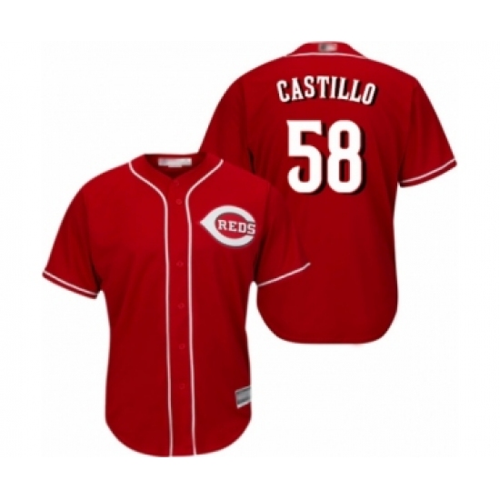 Men's Cincinnati Reds 58 Luis Castillo Replica Red Alternate Cool Base Baseball Jersey