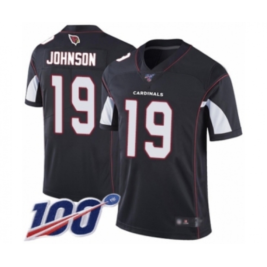 Men's Arizona Cardinals 19 KeeSean Johnson Black Alternate Vapor Untouchable Limited Player 100th Season Football Jersey