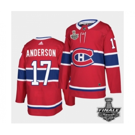 Men's Adidas Canadiens 17 Josh Anderson Red Road Authentic 2021 Stanley Cup Jersey