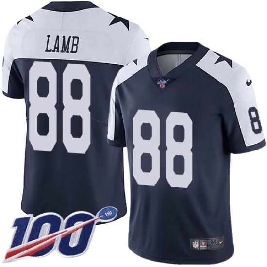 Men's Dallas Cowboys 88 CeeDee Lamb Olive Camo Stitched Limited 2017 Salute To Service Jersey
