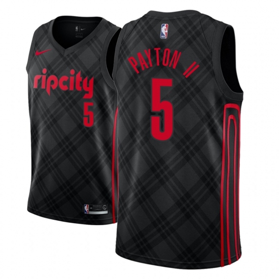 Men NBA 2018-19 Portland Trail Blazers 5 Gary Payton II City Edition Black Jersey