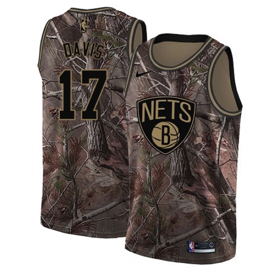Men's Nike Brooklyn Nets 17 Ed Davis Swingman Camo Realtree Collection NBA Jersey