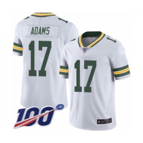 Men's Green Bay Packers 17 Davante Adams White Vapor Untouchable Limited Player 100th Season Football Jersey
