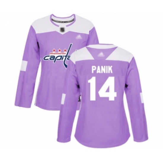 Women's Washington Capitals 14 Richard Panik Authentic Purple Fights Cancer Practice Hockey Jersey