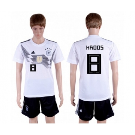 Germany 8 Kroos White Home Soccer Country Jersey